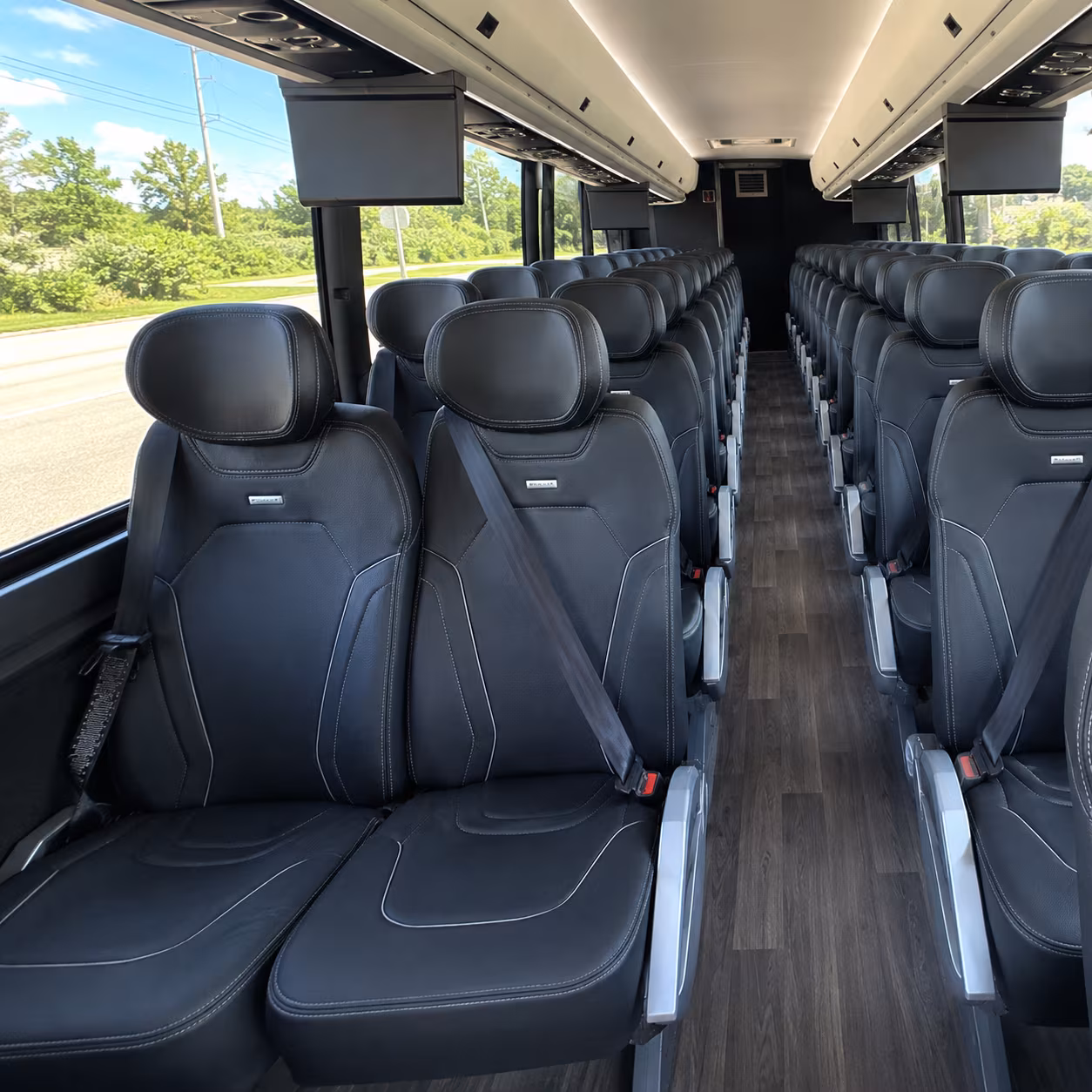 pearland 47 passenger charter bus inside
